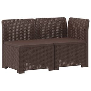 vidaXL 2-personers Havem&oslash;belsofa Rattan Look 2-personers PP Brun