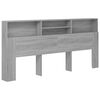 vidaXL sengegavl med opbevaring 220x19x101,5 cm gr&aring; sonoma-eg