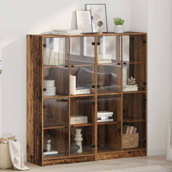 vidaXL Highboard 2 pcs Gammelt tr&aelig; 68 x 37 x 142 cm Konstrueret tr&aelig;