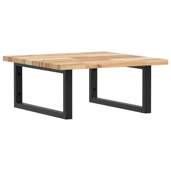 vidaXL væghængt badeværelseshylde stål og massivt akacietræ