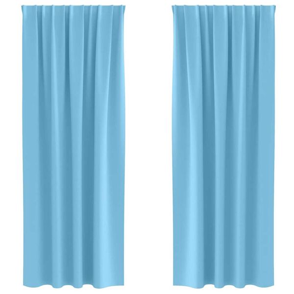 vidaXL M&oslash;rkl&aelig;gningsgardiner med ringe 2 pcs Lys bl&aring; 260 x 140 cm