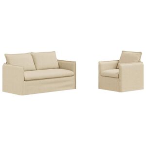 vidaXL Sofa S&aelig;t 2 pcs Creme 196 x 82 x 85 cm Stof