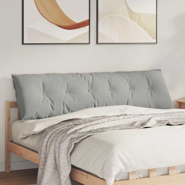 vidaXL Rygpude Lysegr&aring; 180 x 50 cm Mikrofiberstof