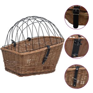 vidaXL cykelkurv med l&aring;g til styr 55x31x36 cm naturlig pil
