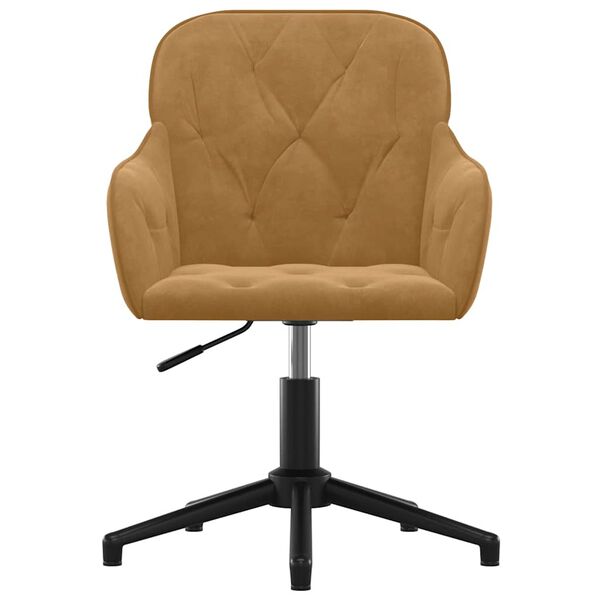 vidaXL drejelig kontorstol fløjl brun