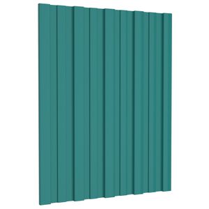 vidaXL Tagpanel 12 pcs Gr&oslash;n 60 x 45 cm Galvaniseret st&aring;l