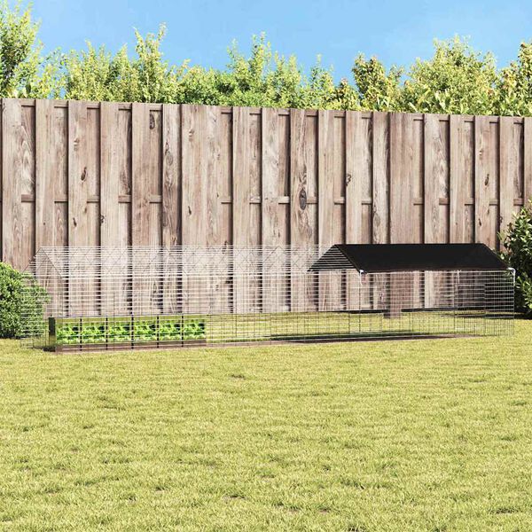 vidaXL Kanin Bur S&oslash;lv 400 x 78 x 78 cm Galvaniseret st&aring;l