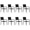 vidaXL spisebordss&aelig;t til haven 9 dele sort