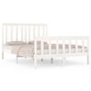 vidaXL sengestel 135x190 cm Double massivt fyrretr&aelig; hvid