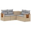 vidaXL Sofa S&aelig;t 5 stk. Beige og lys gr&aring; Poly Rattan og St&aring;l