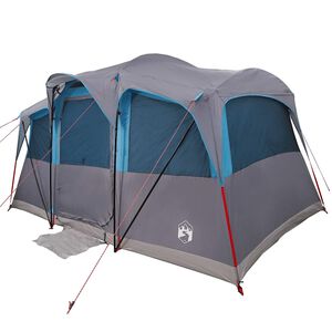 vidaXL Familietelt Bl&aring; og gr&aring; 435 x 255 x 216 cm Polyester og St&aring;l