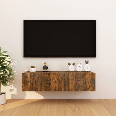 vidaXL væghængte tv-skabe 4 stk. 30,5x30x30 cm røget egetræsfarve