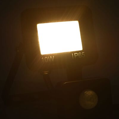 vidaXL LED-projektør med sensor 10 W varm hvid