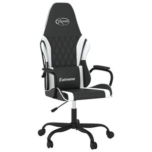 vidaXL gamingstol med massagefunktion kunstl&aelig;der sort og hvid
