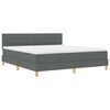 vidaXL LED Box Spring Bed med hovedg&aelig;rde M&oslash;rkegr&aring; 180 x 200 cm Stof