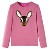 Lang&aelig;rmet T-shirt til b&oslash;rn str. 128 pink