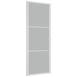 vidaxL d&oslash;r 76x201,5 cm mat glas og aluminium hvid
