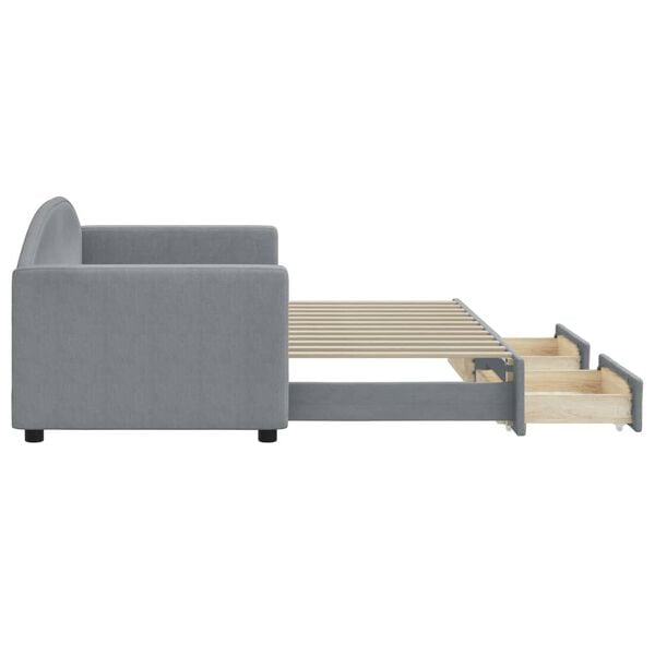 vidaXL daybed med udtræk og skuffer 80x200 cm stof lysegrå
