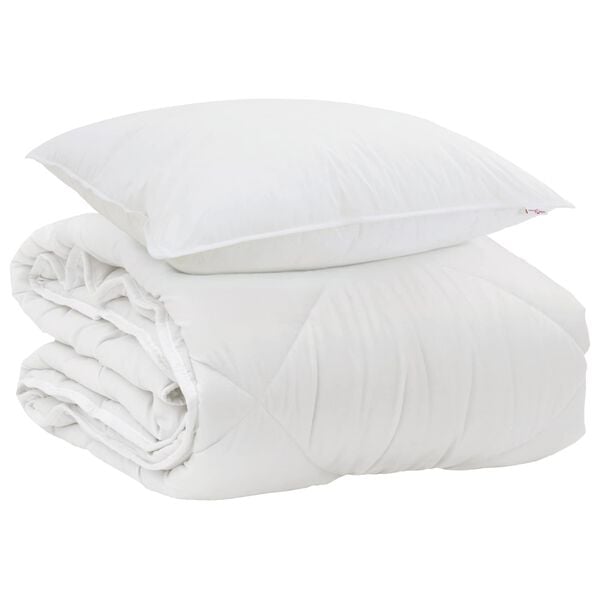 vidaXL &Aring;rsd&aelig;kkende Dyne med pude 2 pcs Hvid Microfiber