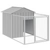 vidaXL hundehus med l&oslash;beg&aring;rd 117x201x123 cm galvaniseret st&aring;l lysegr&aring;