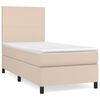 vidaXL kontinentalseng 90x190 cm kunstl&aelig;der cappuccinofarvet
