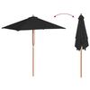 vidaXL haveparasol 150x200 cm træstang sort
