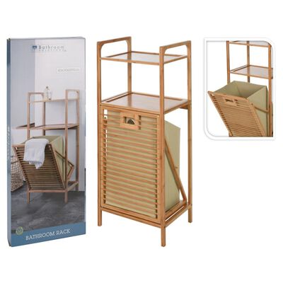Bathroom Solutions reol med 2 hylder og vasketøjskurv 95 cm bambus
