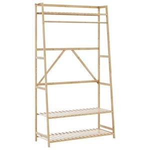 vidaXL t&oslash;jstativ med hylder 110x40x180 cm bambus