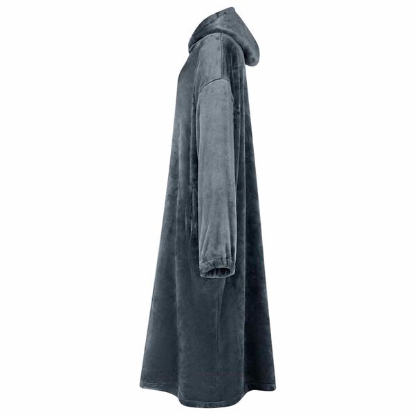 vidaXL T&aelig;ppe-hoodie M&oslash;rkebl&aring; m Flannel