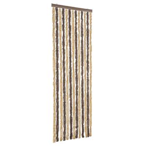 vidaXL flueforh&aelig;ng 56x185 cm chenille m&oslash;rkebrun og beige