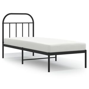 vidaXL sengeramme med sengegavl 75x190 cm metal sort