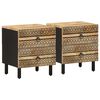 vidaXL sengeskabe 2 stk. 40x33,5x46 cm massivt ru mangotr&aelig; sort