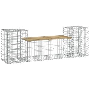 vidaXL haveb&aelig;nk med gabiondesign 183x41x60,5 cm impr&aelig;gneret fyrretr&aelig;