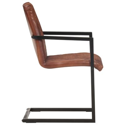 vidaXL spisebordsstole med cantilever 6 stk. ægte læder brun