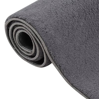 vidaXL gulvtæppe 160x230 cm blødt plys skridsikkert og vaskbart grå