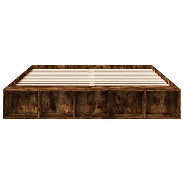 vidaXL sengestel 200x200 cm konstrueret træ røget eg