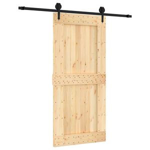 vidaXL Skyded&oslash;r Naturfarvet og sort 95 x 210 cm Massivt Fyrretr&aelig;