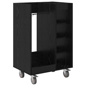 vidaXL Golf Skab med hjul Ensfarvet Sort eg 65 x 45 x 98 cm