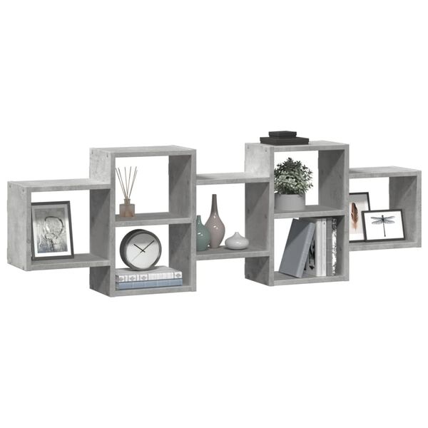 vidaXL væghylde 129x18x42 cm konstrueret træ betongrå