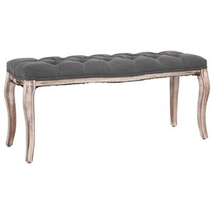vidaXL b&aelig;nk 110x38x48 cm l&aelig;rred massivt tr&aelig; m&oslash;rkegr&aring;