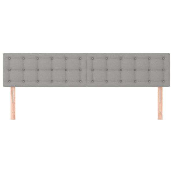 vidaXL sengegavle 2 stk. 90x5x78/88 cm stof lysegr&aring;