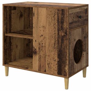vidaXL Kat Hus Gammelt tr&aelig; 72 x 42,5 x 70 cm Konstrueret tr&aelig;