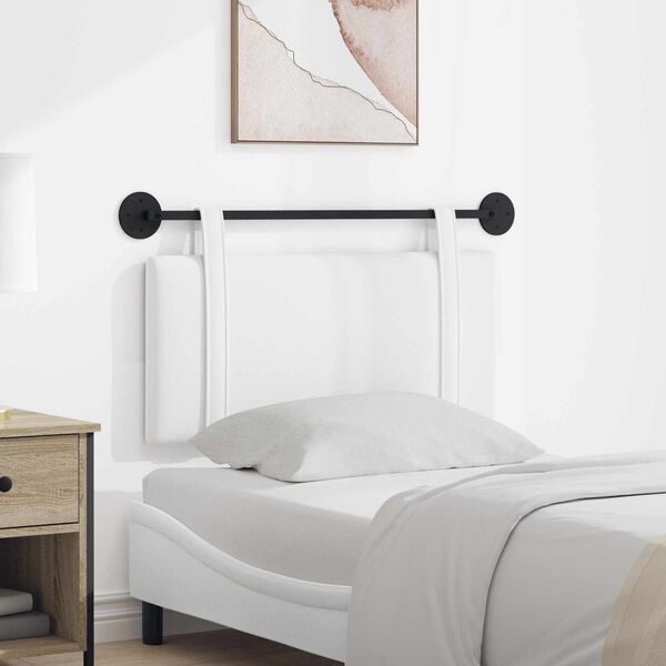 vidaXL H&aelig;ngende Hovedgavl V&aelig;gmonteret Hvid 100 x 55 x 5 cm Stof