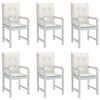 vidaXL stolehynder med lav ryg 6 stk. 100x50x4 cm stof cremefarvet
