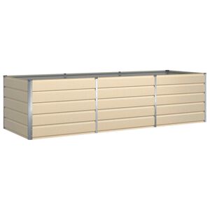 vidaXL Plantekasse Elfenben 290 x 100 x 75 cm Galvaniseret st&aring;l