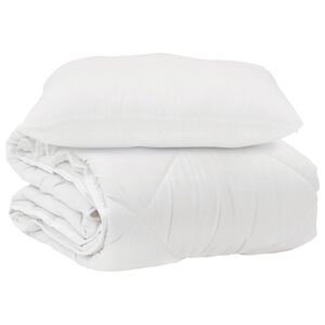 vidaXL Dyne med pude 2 pcs Hvid Microfiber