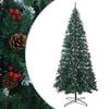 vidaXL Kunstigt juletr&aelig; 400 cm PVC og St&aring;l Gr&oslash;n og Hvid