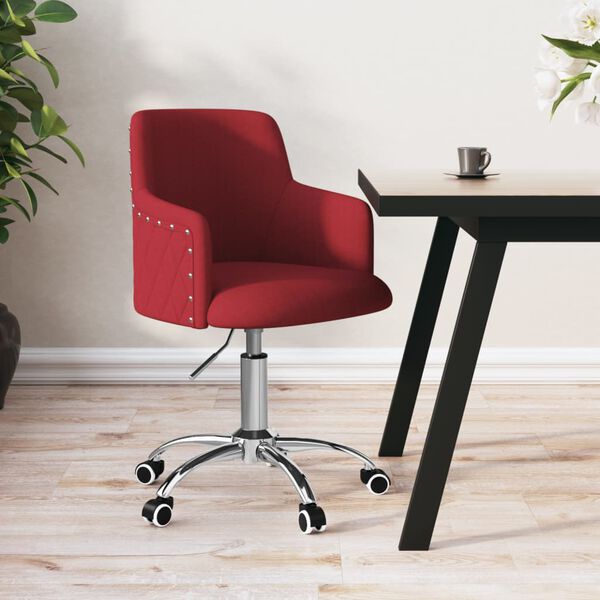 vidaXL drejelig spisebordsstol stof vinr&oslash;d