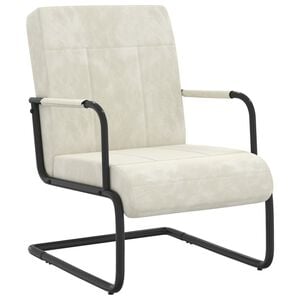 vidaXL stol med cantilever fl&oslash;jl cremehvid