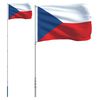 vidaXL Tjekkiet flag og flagstang 5,5 m aluminium